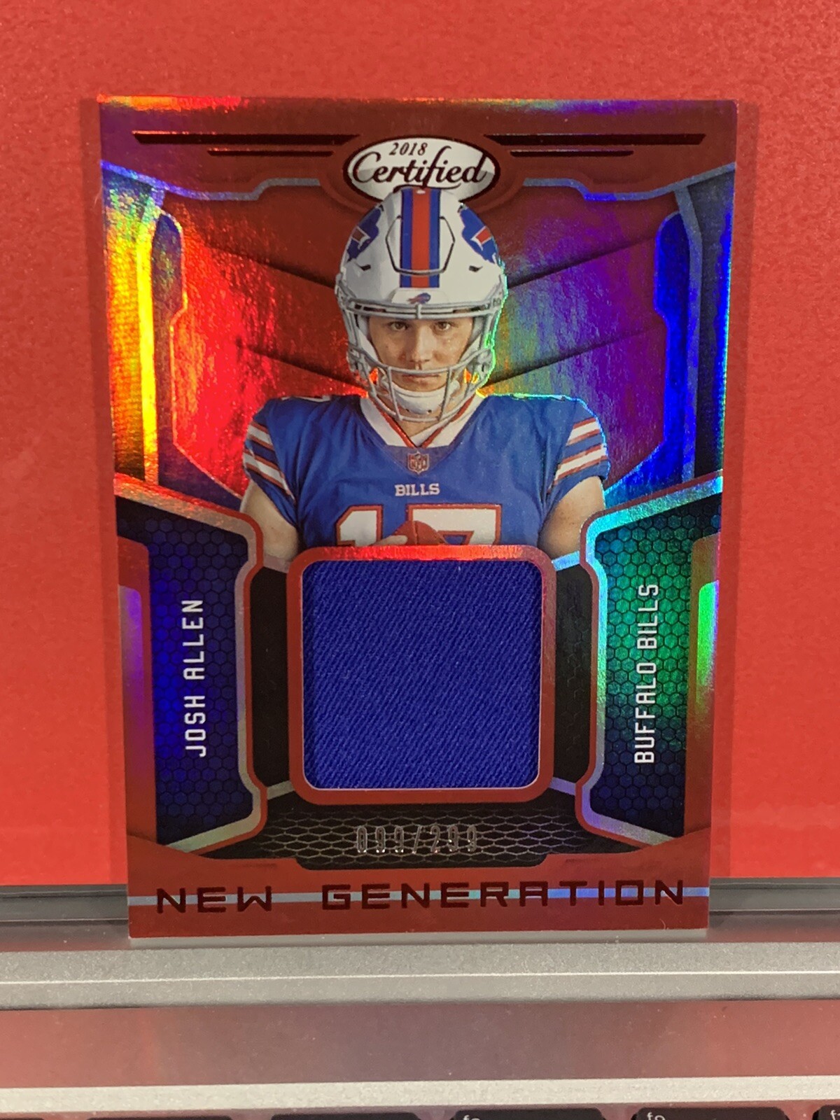 Reference example: Josh Allen — 2018 Certified New Generation ungraded memorabilia example /299